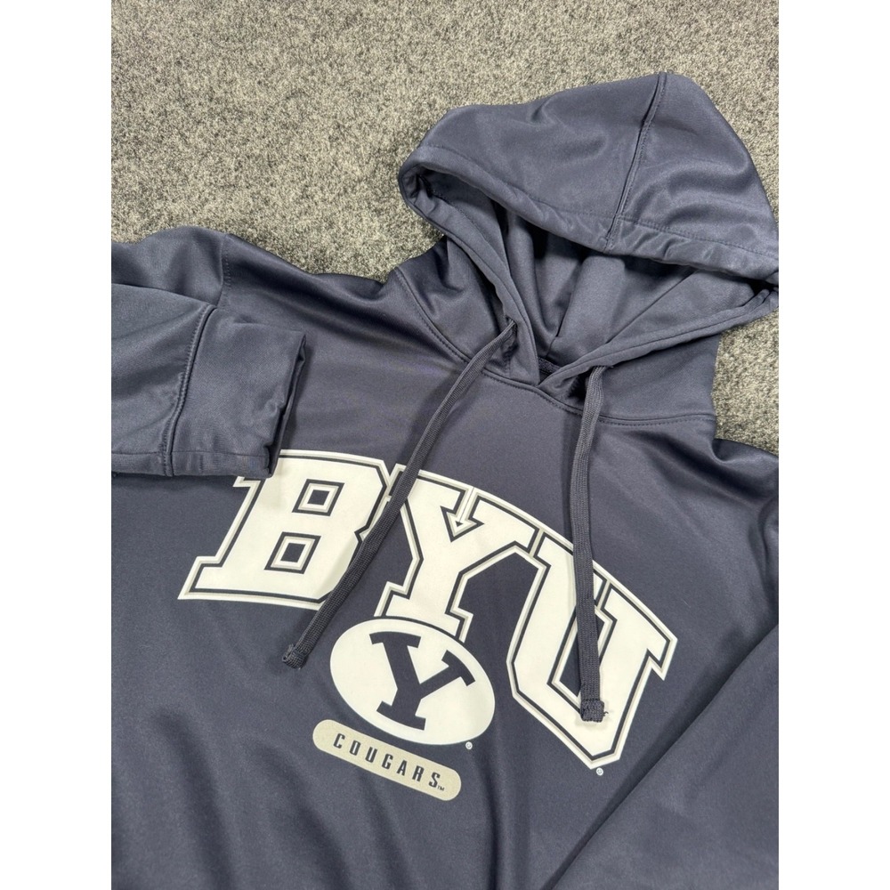 Champion BYU Cougars Hoodie Mens Small Navy Blue Pullover NCAA College